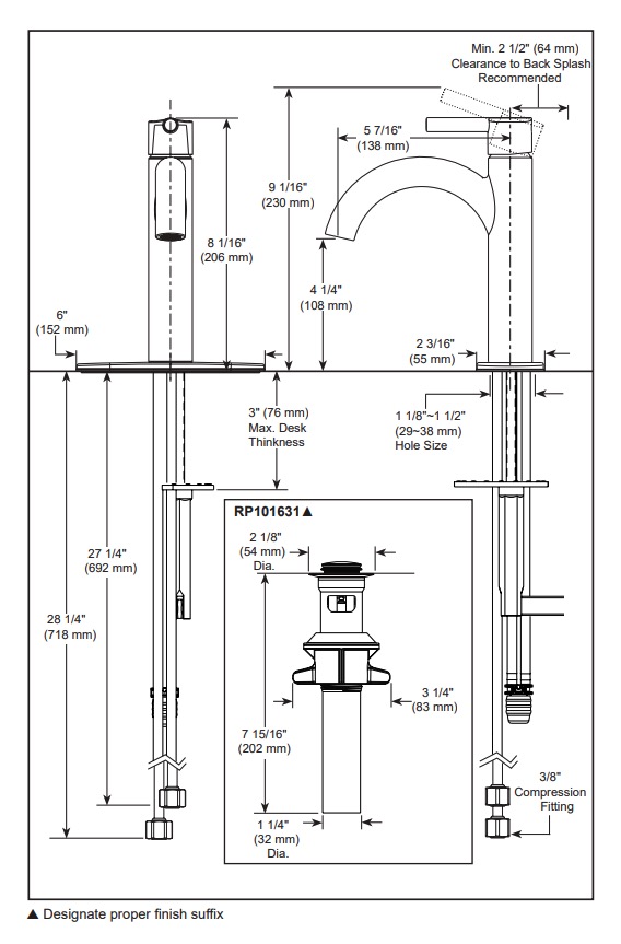 Delta 15749LF-SS Single-Hole Bathroom Faucet 1L