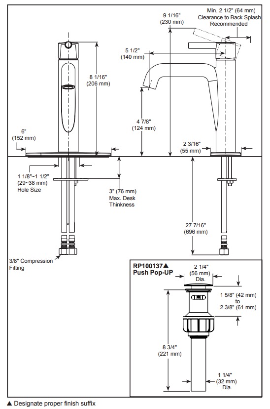 Delta 15849LF Single-Hole Bathroom Faucet 1L