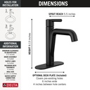 Delta 15849LF-BL Single-Hole Bathroom Faucet 1L