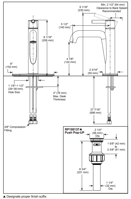 Delta 15849LF-GZ Single Lever Bathroom Faucet
