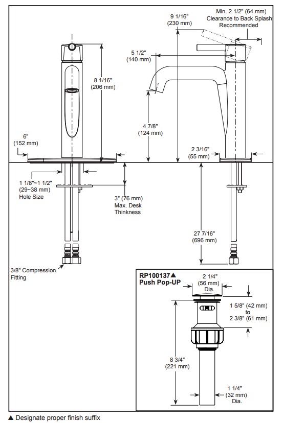 Delta 15849LF-SS Single-Hole Bathroom Faucet 1L
