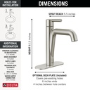Delta 15849LF-SS Single-Hole Bathroom Faucet 1L