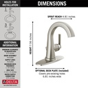 Delta 15891LF-SP Becker Centerset Bathroom Faucet 1L