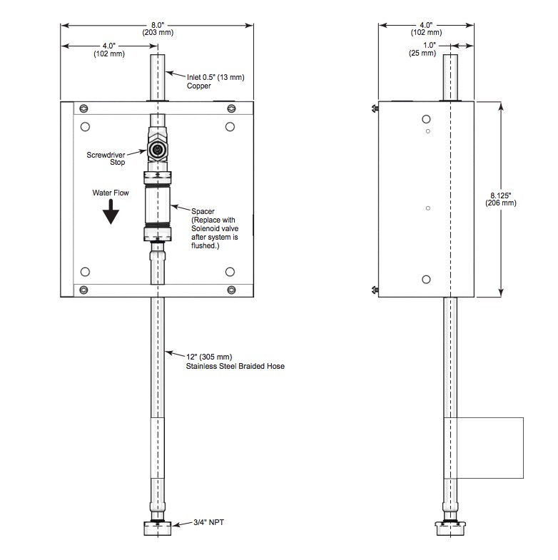 Delta 1600T9001RI E-Concealed Hw Urinal Valve Ri