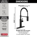 Delta 18803-BL-DST Delta Antoni Collection Pull-Down Kitchen Faucet 1L