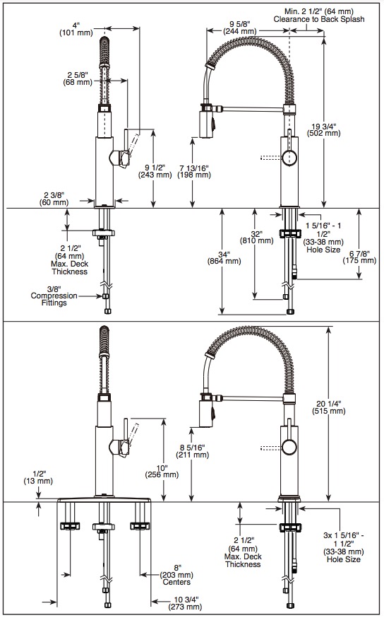 Delta 18803-BL-DST Delta Antoni Collection Pull-Down Kitchen Faucet 1L