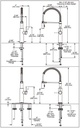 Delta 18803-BL-DST Delta Antoni Collection Pull-Down Kitchen Faucet 1L