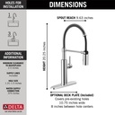 Delta 18803-DST Delta Antoni Collection Pull-Down Kitchen Faucet 1L