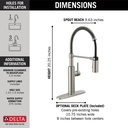 Delta 18803-SP-DST Delta Antoni Collection Pull-Down Kitchen Faucet 1L