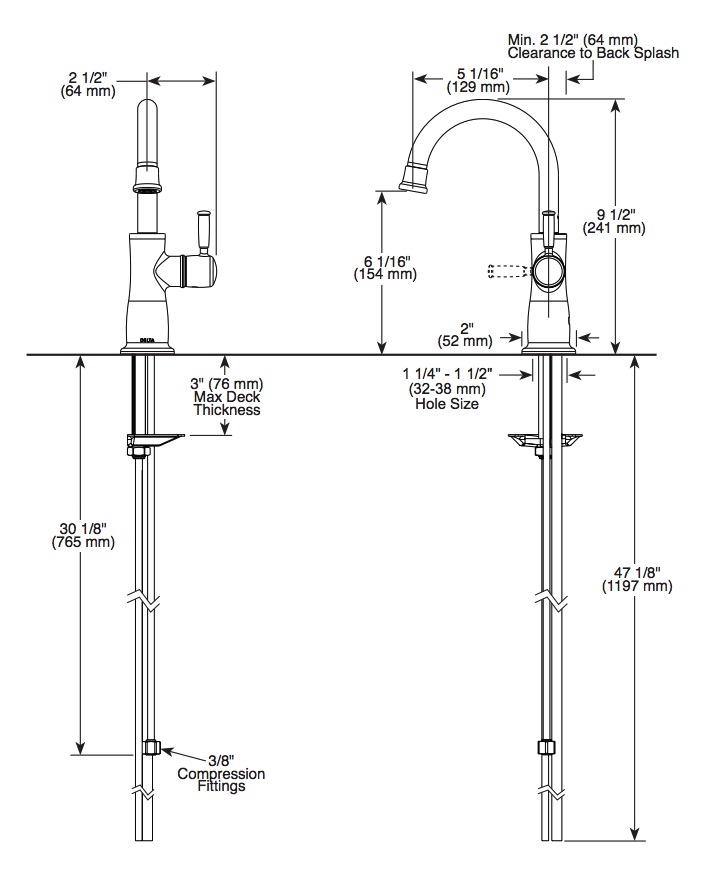 Delta 1960-AR-DST Beverage Faucets Beverage Faucet Traditional