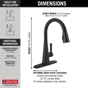 Delta 19802Z-BL-DST Pull-Down Kitchen Faucet 1L