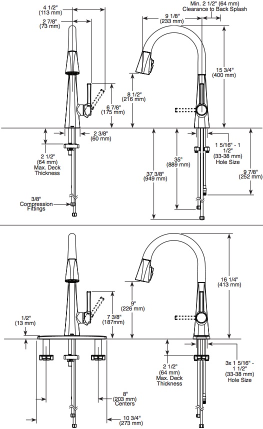 Delta 19802Z-DST Pull-Down Kitchen Faucet 1L