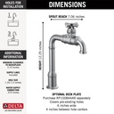 Delta 1990LFC-AR Broderick True Bar Faucet 1C 