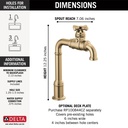 Delta 1990LFC-CZ Broderick True Bar Faucet 1C 