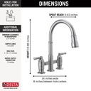 Delta 2390L-AR-DST Broderick Pull-Down Bridge Kit W/Shieldspray 2L 
