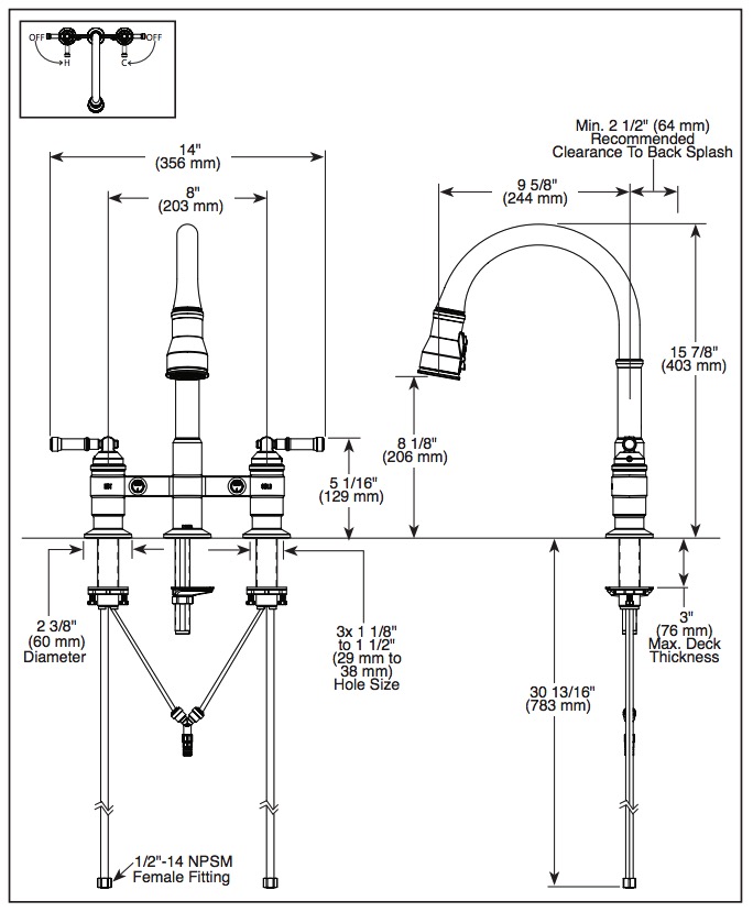 Delta 2390L-AR-DST Broderick Pull-Down Bridge Kit W/Shieldspray 2L 