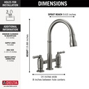 Delta 2390L-KS-DST Broderick Pull-Down Bridge Kit W/Shieldspray 2L 