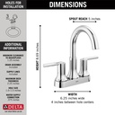 Delta 2559-MPU-DST Two Handle Centre Set Faucet