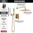 Delta 342701-CZ Raincan Shower Rough & Trim W/ Hs 1L 14S