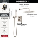 Delta 342701-SP Raincan Shower Rough & Trim W/ Hs 1L 14S