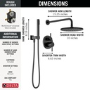 Delta 342702-BL Raincan Shower Rough & Trim W/ Hs 1L 14S
