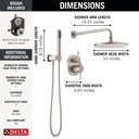 Delta 342702-SP Raincan Shower Rough & Trim W/ Hs 1L 14S