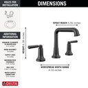 Delta 3536-BLMPU-DST Saylor Two Handle Widespread Bathroom Faucet