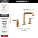 Delta 3536-CZMPU-DST Saylor Two Handle Widespread Bathroom Faucet