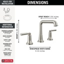 Delta 3536-SSMPU-DST Saylor Two Handle Widespread Bathroom Faucet