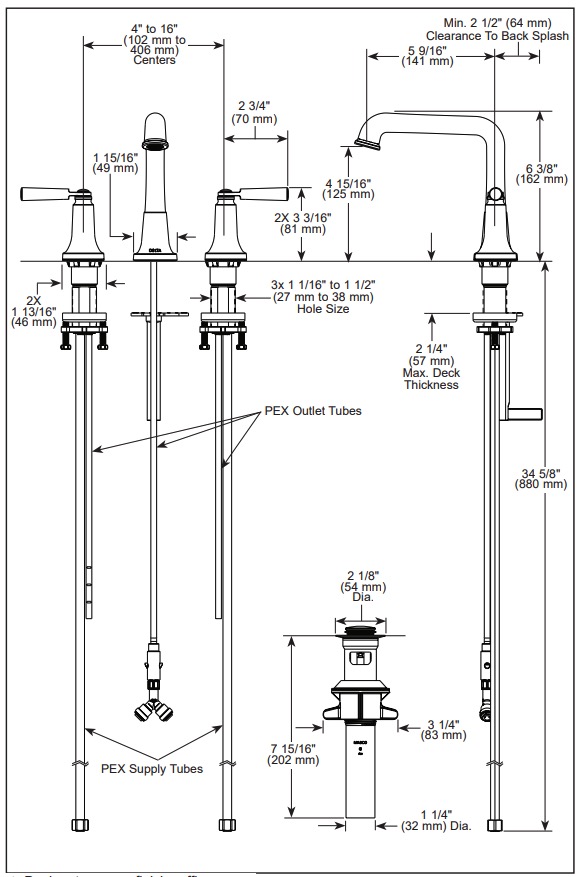 Delta 3536-SSMPU-DST Saylor Two Handle Widespread Bathroom Faucet