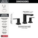 Delta 3537LF-BLMPU Two Handle Widespread Bathroom Faucet