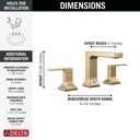 Delta 3537LF-CZMPU Two Handle Widespread Bathroom Faucet