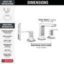 Delta 3537LF-MPU Two Handle Widespread Bathroom Faucet