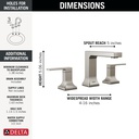 Delta 3537LF-SSMPU Two Handle Widespread Bathroom Faucet