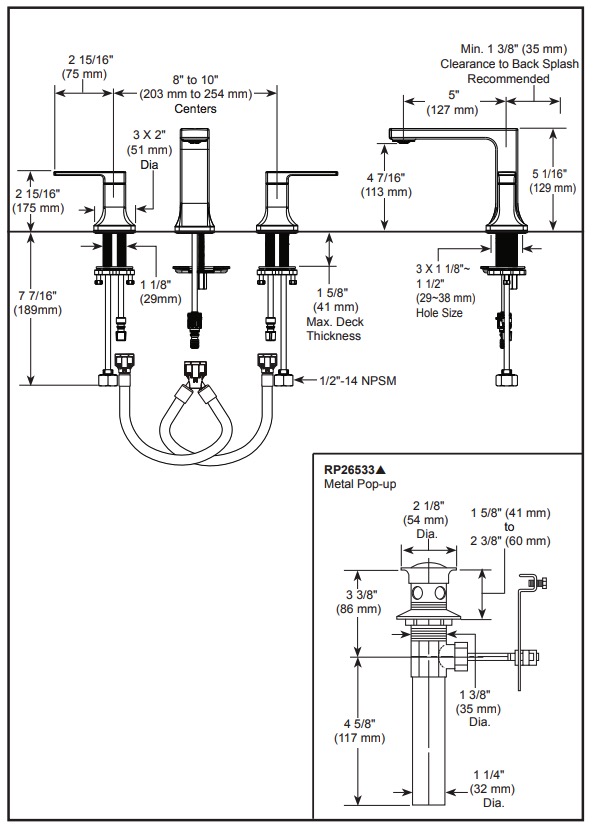 Delta 3537LF-SSMPU Two Handle Widespread Bathroom Faucet