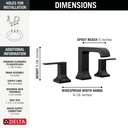 Delta 3539LF-BLMPU Two Handle Widespread Bathroom Faucet Cu