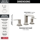 Delta 3539LF-SSMPU Two Handle Widespread Bathroom Faucet Cu