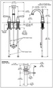 Delta 3551-MPU-DST Dryden Two Handle Widespread Lavatoryfaucet