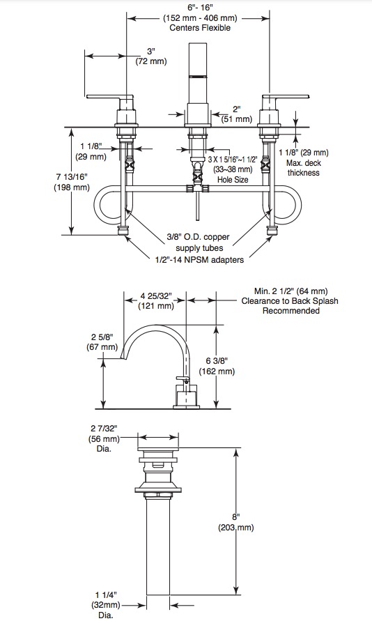 Delta 3553LF-CZ Vero Two Handle Widespread Lavatory 