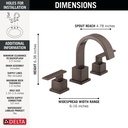 Delta 3553LF-RB Vero Two Handle Widespread Lavatory 