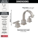 Delta 3553LF-SS Vero Two Handle Widespread Lavatory Faucet 
