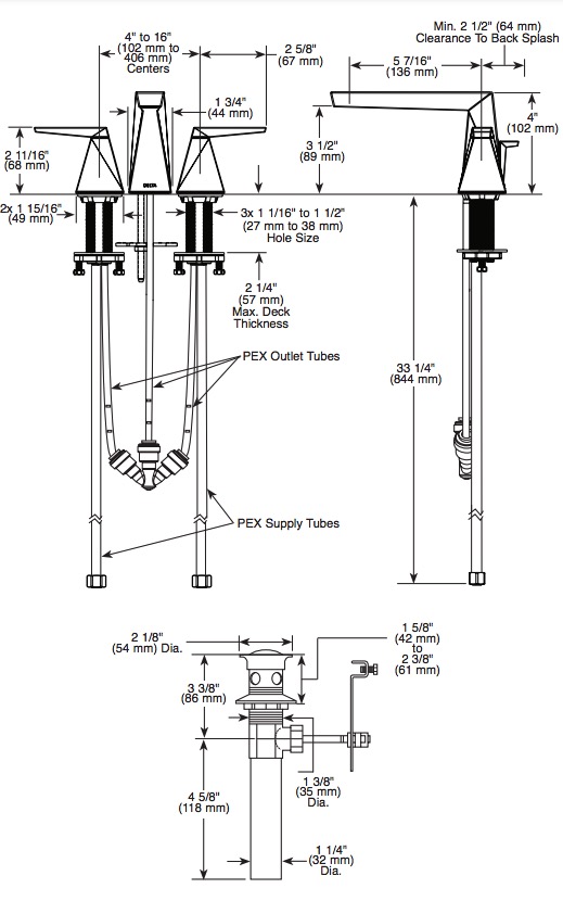 Delta 35543-SS-PR-MPU-DST 2H Widespread Lav