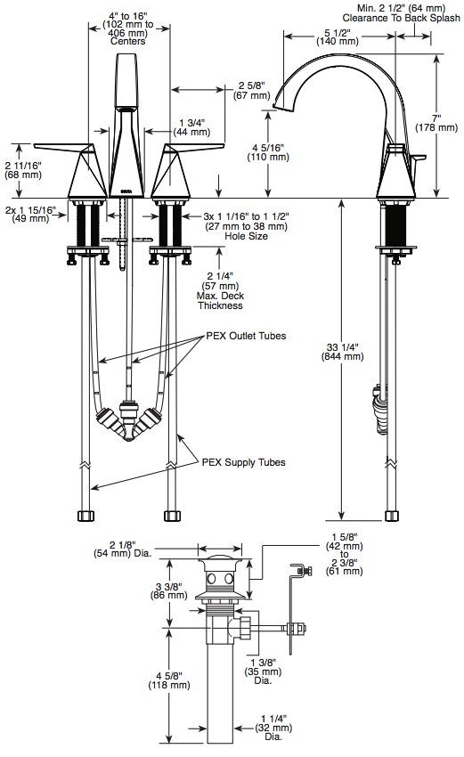 Delta 35546-SS-PR-MPU-DST 2H Widespread Lav