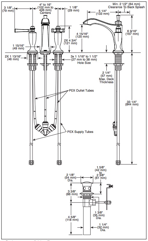 Delta 3556-BLMPU-DST Dorval Widespread Bathroom Faucet 