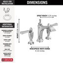 Delta 3556-MPU-DST Dorval Widespread Bathroom Faucet 