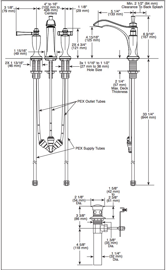 Delta 3557-GSMPU-DST Dorval Widespread Bathroom Faucet 