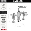 Delta 3557-MPU-DST Dorval Widespread Bathroom Faucet 