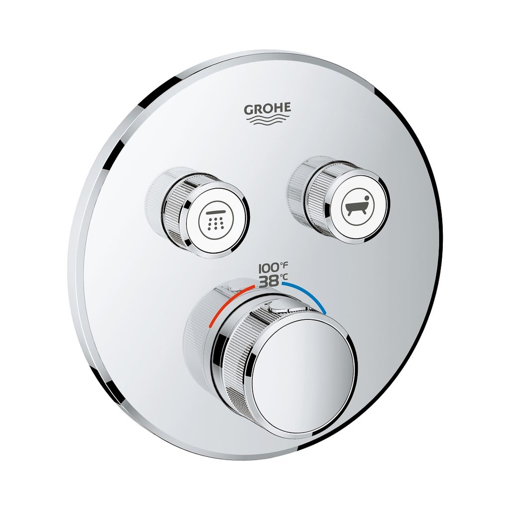Grohe 29137000 Grohtherm Thermostatic Trim With Control Module Chrome 1