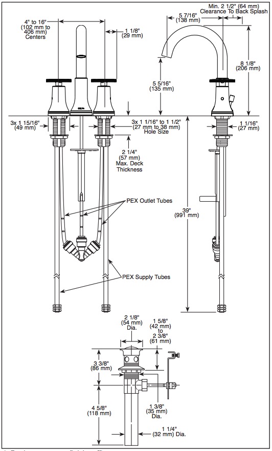 Delta 3558-SSMPU-DST Trinsic Widespread Bathroom