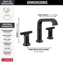 Delta 35587-BL-DST Tetra Two Handle Widespread Bathroom Faucet